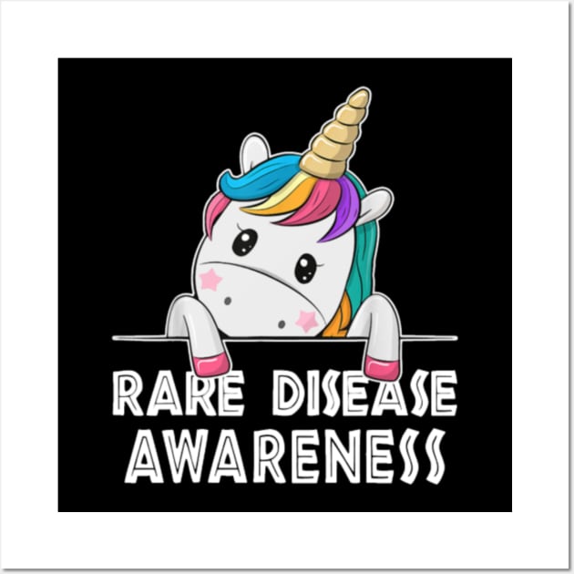 Unicorn Lovers Rare Disease Awareness Funny Wall Art by Kink4on